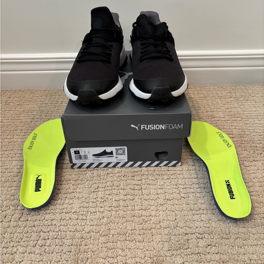 Puma Men's Black Golf Shoes, size 7, worn once